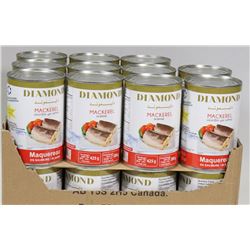 CASE OF DIAMOND BRAND MACKERAL IN BRINE
