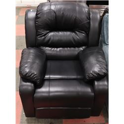 NEW BLACK LEATHERETTE RECLINING SOFA CHAIR
