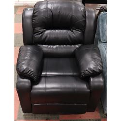 NEW BLACK LEATHERETTE RECLINING SOFA CHAIR