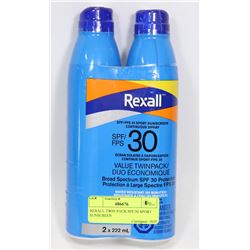 REXALL TWIN PACK SPF/30 SPORT SUNSCREEN