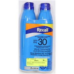 REXALL TWIN PACK SPF/30 SPORT SUNSCREEN