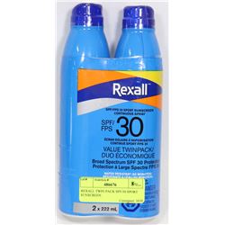 REXALL TWIN PACK SPF/30 SPORT SUNSCREEN