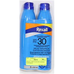 REXALL TWIN PACK SPF/30 SPORT SUNSCREEN
