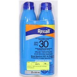 REXALL TWIN PACK SPF/30 SPORT SUNSCREEN