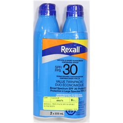 REXALL TWIN PACK SPF/30 SPORT SUNSCREEN