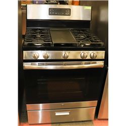 GE STAINLESS STEEL GAS STOVE AND OVEN