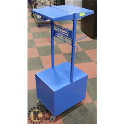 BLUE CABINET ON CASTORS