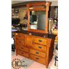 Image 2 : SOLID WOOD HIGH BOY DRESSER & MIRROR