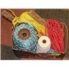Image 1 : BOX W/HUNDREDS OF FEET OF NYLON ROPE -