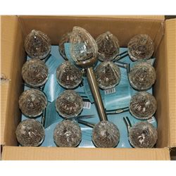 NEW CASE OF 16 CRACKLE GLASS SOLAR