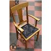 Image 1 : VINTAGE SOLID WOOD ARM CHAIR WITH