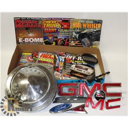 BOX OF AUTOMOTIVE COLLECTIBLES INCL.