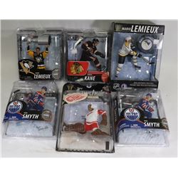 LOT OF 6 ASSORTED NHL FIGURES