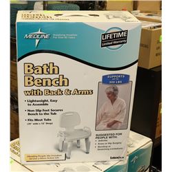 BATH BENCHWITH BACK AND HAND GRIPS