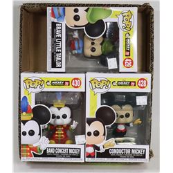BOX OF 3 MICKEY MOUSE FUNKO POPS