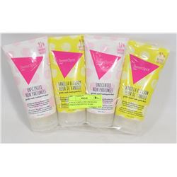 4 PACK VANILLA BLOSSOM AND UNSCENTED GENTLE WASH