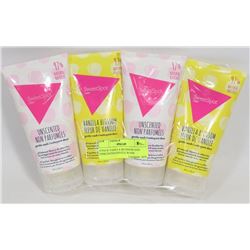 4 PACK VANILLA BLOSSOM AND UNSCENTED GENTLE WASH