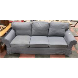 GREY FABRIC 3-SEAT SOFA - RUGGED DENIM