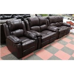 NEW MUNICH BROWN LEATHERETTE RECLINING 76"