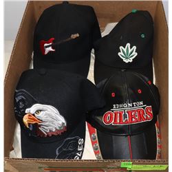BOX W/4 BASEBALL CAPS (3 ARE ADJUSTABLE) -