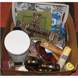 LARGE BOX FULL OF HOUSEHOLD ITEMS INCL.