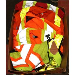 LARGE BOX OF HI-VIZ SAFETY VESTS & SAFETY