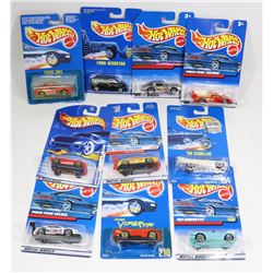 BOX OF 10 ASSORTED HOT WHEELS COLLECTIBLES
