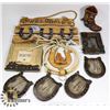 Image 1 : WESTERN DECOR LOT: INCLUDES HORSE SHOE COASTERS