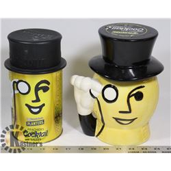 COLLECTIBLE PLANTERS CERAMIC COOKIE JAR AND TIN