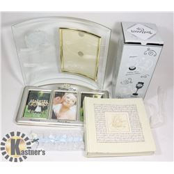 WEDDING LOT: INCLUDES FRAMES, KEEPSAKE BOOK