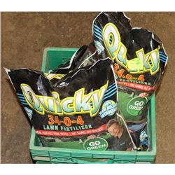 4 BAGS QUICKY 34-0-4 LAWN FERTILIZER 11 LBS EACH B