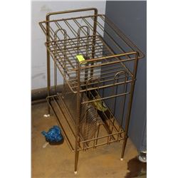 VINTAGE RECORD AND RECORD PLAYER STAND