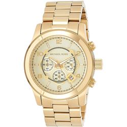 NEW MICHAEL KORS TRIPLE CHRONO GOLD WATCH MSRP$389