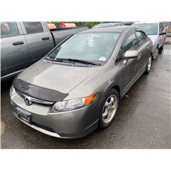 2007 HONDA CIVIC, GREY, 4DRSD, GAS, STANDARD, VIN#2HGFA15527H000560, 203,955KMS