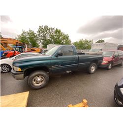 1996 DODGE RAM 2500, 2DR PU, GREEN, VIN # 1B7JF26Z7TS629753