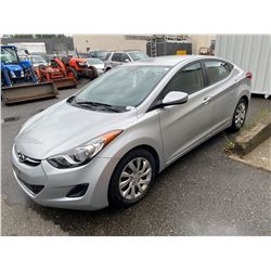 2013 HYUNDAI ELANTRA, 4DR SEDAN, GREY, VIN # 5NPDH4AE3DH324712