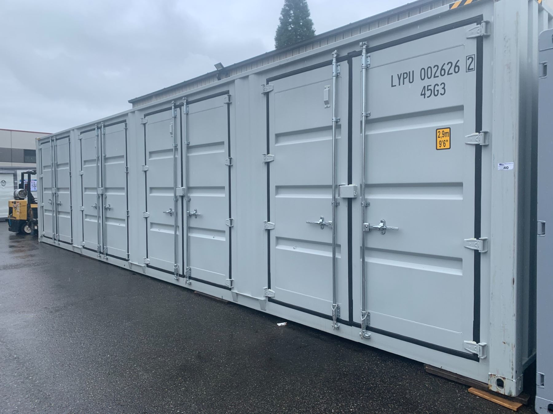 NEW LIGHT GREY 5 BAY 40'L X 8' W X9'6