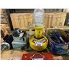 Image 1 : BOX OF GREASE GUNS, WOBBLELIGHT JUNIOR, WEG ELECTRIC MOTOR, INPUT CONTROL & SHUTOFFS