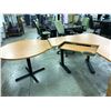 Image 3 : LIGHT CHERRY 8' X 7.5' ELECTRIC ADJUSTABLE HEIGHT EXECUTIVE DESK WITH 4 DRAWER MULTI-FILE