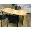 Image 2 : LIGHT MAPLE 6' BOW FRONT LEFT HAND COMPUTER TABLE