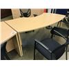 Image 2 : LIGHT MAPLE 6' BOW FRONT RIGHT HAND COMPUTER TABLE
