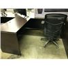 Image 2 : DARK WOOD 6' EXECUTIVE DESK, LEFT HAND RETURN, NO DRAWERS
