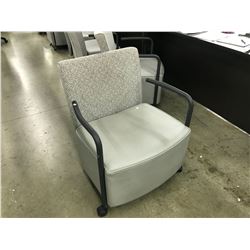 HERMAN MILLER CELESTE GREY PATTERNED CLIENT CHAIR