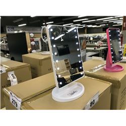 CASE OF 12X LED LIGHTED DESKTOP VANITY MIRROR, ULTRA BRIGHT 16 LEDS, 180 DEGREE ADJUSTABLE, TOUCH