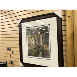 EMILY CARR LIMITED EDITION PRINT, "KISPIOX VILLAGE", NUMBER 307/950, FRAME 38" X 33"