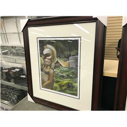 EMILY CARR LIMITED EDITION PRINT,  ZUNOQUA OF THE CAT VILLAGE , NUMBER 301/950, FRAME 38  X 33 