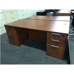 AUTUMN MAPLE 6' X 3' DOUBLE PEDESTAL DESK