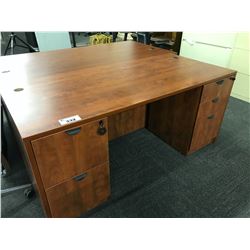 AUTUMN MAPLE 5.5' X 2.5' DOUBLE PEDESTAL DESK