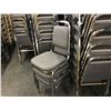 Image 1 : LARGE QUANTITY OF GREY PATTERN STACKING CONFERENCE CHAIRS, APPROX. 100 IN TOTAL