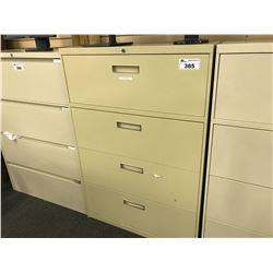 BEIGE 4 DRAWER LATERAL FILE CABINET